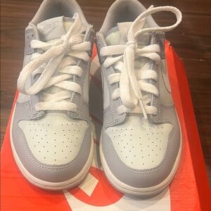 Nike Kids' Light Gray and White Sneakers